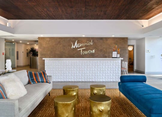 Reception desk at Memorial Towers Apartments, The Barvin Group, Texas